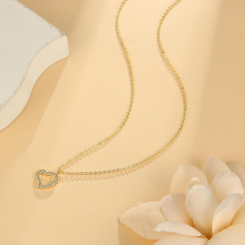 Ieftop Valentines Birthday Gifts for Women Teen Girls - Dainty 14K Gold/Silver Plated Cute Heart Handmade Disc Circle Bee Choker Adjustable Necklace for Women Teenage Girl Trendy Jewelry - Image 5